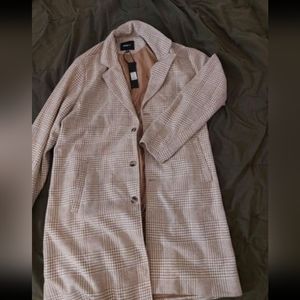 NWT 2XL NovaMen trench coat houndstooth